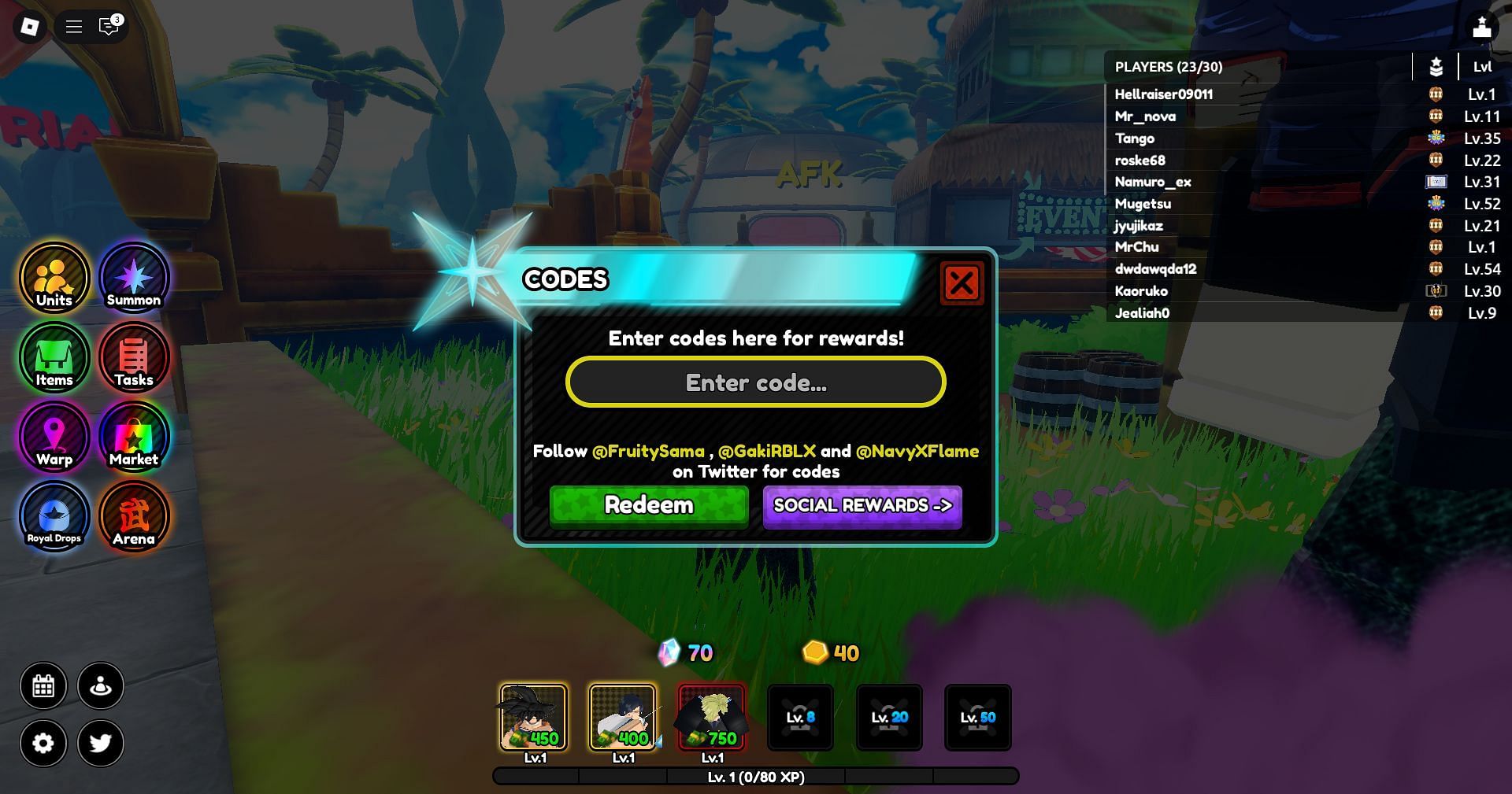 Redeem the code here (Image via Roblox)